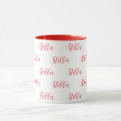 Mug Nom répété en rouge tout blanc (Centre)