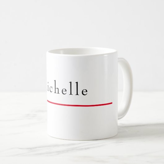 Mug Nom Retro Classical Elegant Plain Simple Blanc (Devant droit)