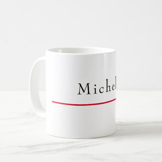 Mug Nom Retro Classical Elegant Plain Simple Blanc (Devant gauche)