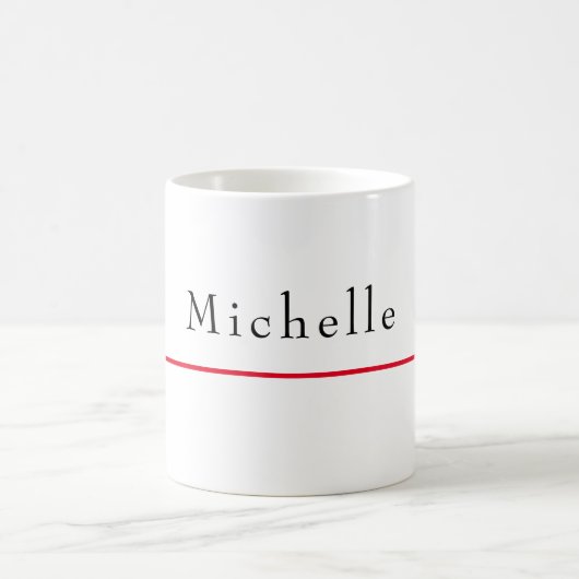 Mug Nom Retro Classical Elegant Plain Simple Blanc (Centre)