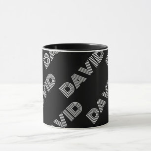 Mug Nom rétro-moderne gras ou Motif Word