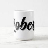 Mug Nom Robert Noir Avec Ombre Portée, (Centre)
