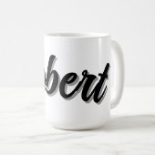 Mug Nom Robert Noir Avec Ombre Portée, (Devant droit)