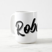 Mug Nom Robert Noir Avec Ombre Portée, (Devant gauche)