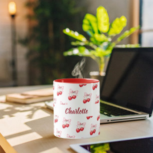 Mug Nom rose arc cerise