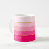 Mug Nom rose et or brillant personnalisé (Devant gauche)
