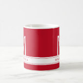 Mug Nom Rouge personnalisé Premier Monogramme Moderne  (Centre)