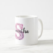Mug Nom S Lettre Rose Violet Confortable  (Devant droit)