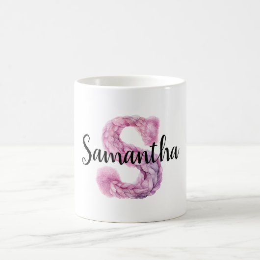 Mug Nom S Lettre Rose Violet Confortable  (Centre)