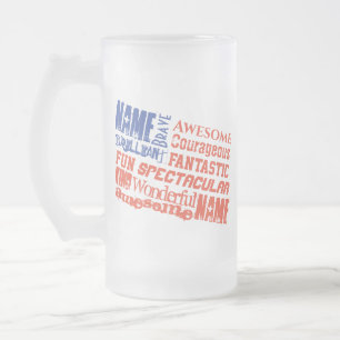 Mug Nom(s) personnalisé(s) Mots drapeau des États-