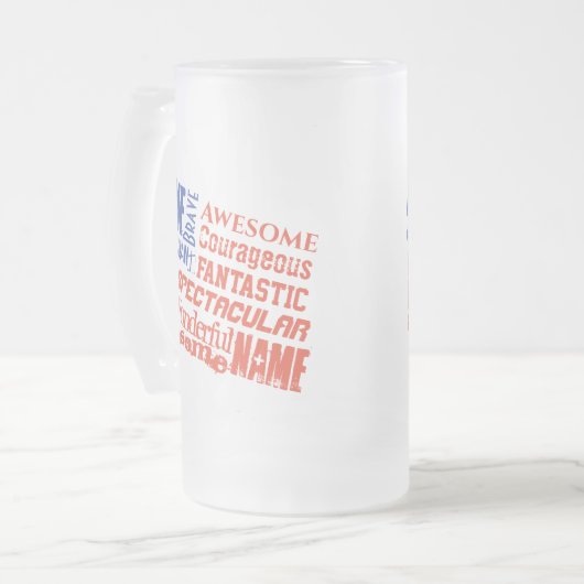 Mug Nom(s) personnalisé(s) Mots drapeau USA (Devant gauche)