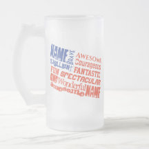 Mug Nom(s) personnalisé(s) Mots drapeau USA