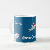Mug Nom Santa Hat Requin Animal Noël (Devant gauche)