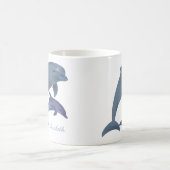 Mug Nom sautant d'illustration de dauphins (Centre)