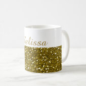 Mug Nom scintillant de coutume de parties (Devant droit)
