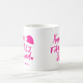 Mug Nom script personnalisé de famille de Noël rose (Centre)