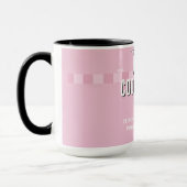Mug Nom Script Vintage Rayure Rose (Gauche)