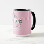 Mug Nom Script Vintage Rayure Rose (Devant droit)