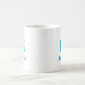 Mug Nom simple Lettre initiale Couleur solide bleu cie (Centre)