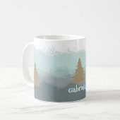 Mug Nom simple mignon turquoise ombre or moderne cabin (Devant gauche)