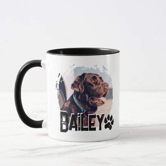 Mug Nom simple moderne cool grunge d'animal de compagn (Gauche)