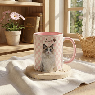 Mug Nom simple moderne et photo de l'animal de compagn