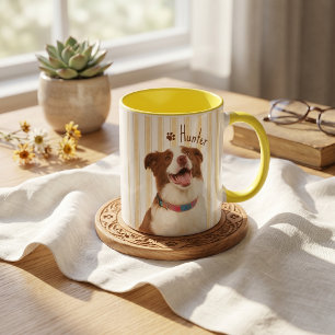 Mug Nom simple moderne et photo de l'animal de compagn