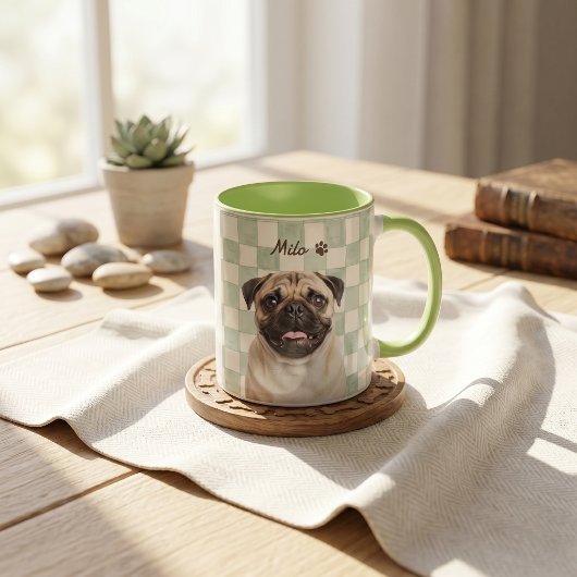 Mug Nom simple moderne et photo de l'animal de compagn