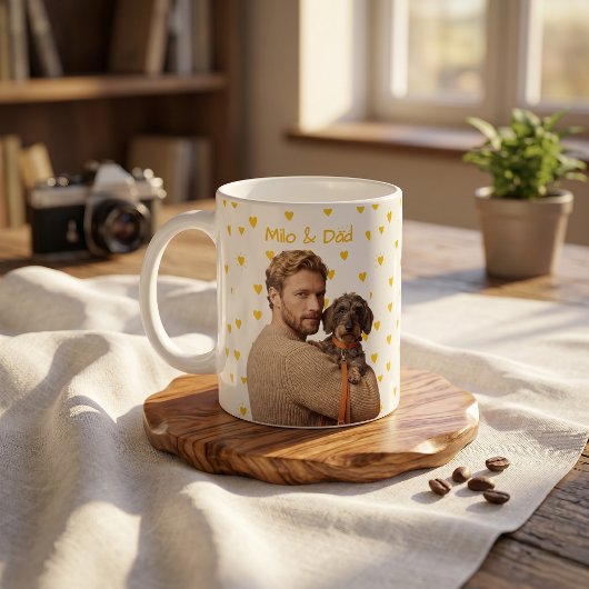 Mug Nom simple moderne et photo de l'animal de compagn