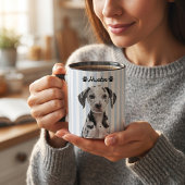Mug Nom simple moderne et photo de l'animal de compagn