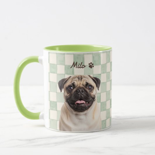 Mug Nom simple moderne et photo de l'animal de compagn (Gauche)