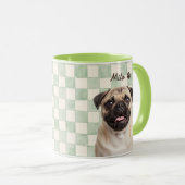 Mug Nom simple moderne et photo de l'animal de compagn (Devant droit)