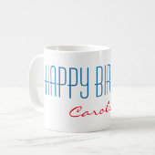 Mug Nom, Skinny Police Joyeux anniversaire 11oz café M (Devant gauche)