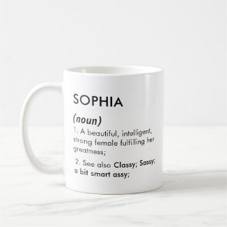 Mug nom Sophia, nom modifiable, nom personnalisé