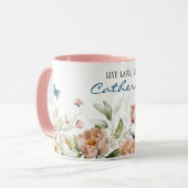 Mug Nom sur Elegant Watercolor Floral 11oz Combo (Devant gauche)