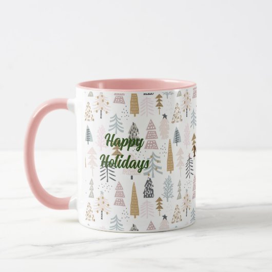 Mug Nom sur Happy Holidays Winter Trees 11oz. Combo (Gauche)