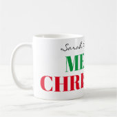 Mug Nom sur Joyeux Noël 11oz Classique (Gauche)