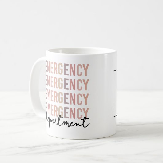 Mug Nom sur mesure Service d'urgence infirmière techni (Devant gauche)