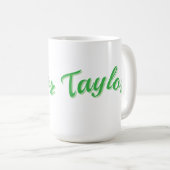 Mug Nom Taylor En Vert, (Devant droit)
