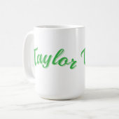 Mug Nom Taylor En Vert, (Devant gauche)
