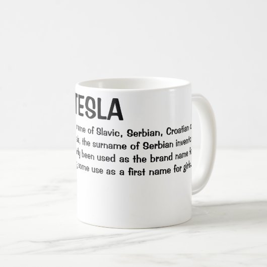 Mug Nom Tesla Signification (Devant droit)