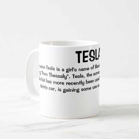 Mug Nom Tesla Signification (Devant gauche)