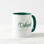 Mug Nom vert du monogramme (Devant droit)