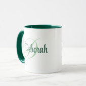 Mug Nom vert du monogramme (Devant gauche)