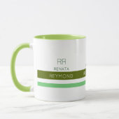 Mug nom vert élégant avec rayures (Gauche)