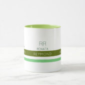 Mug nom vert élégant avec rayures (Centre)