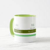 Mug nom vert élégant avec rayures (Devant gauche)