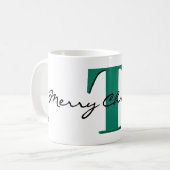 Mug Nom, vert émeraude de mai | Joyeux Noël (Devant gauche)