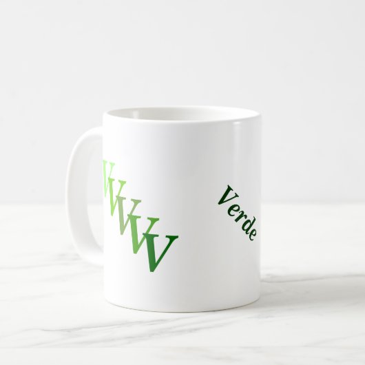Mug - Nom vert et initiales (Devant gauche)
