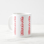 Mug Nom vertical rouge moderne Personnalisé (Devant gauche)